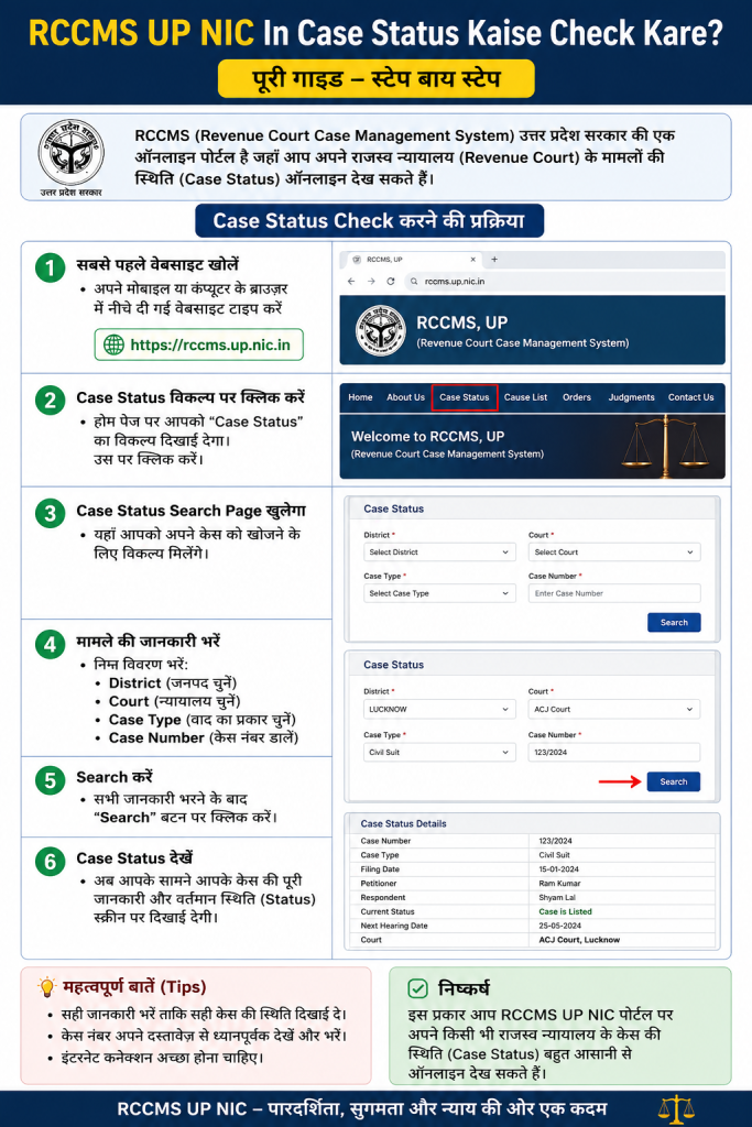 RCCMS UP NIC In Case Status Kaise Check Kare? Pura Gaide RCCMS UP NIC In Case Status Kaise Check Kare? Pura Gaide