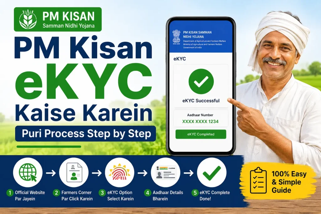 PM Kisan eKYC Kaise Karein Puri Process Step by Step PM Kisan eKYC Kaise Karein Puri Process Step by Step