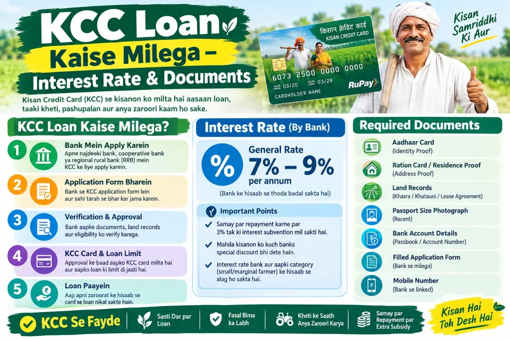 KCC Loan Kaise Milega – Interest Rate and Required Documents