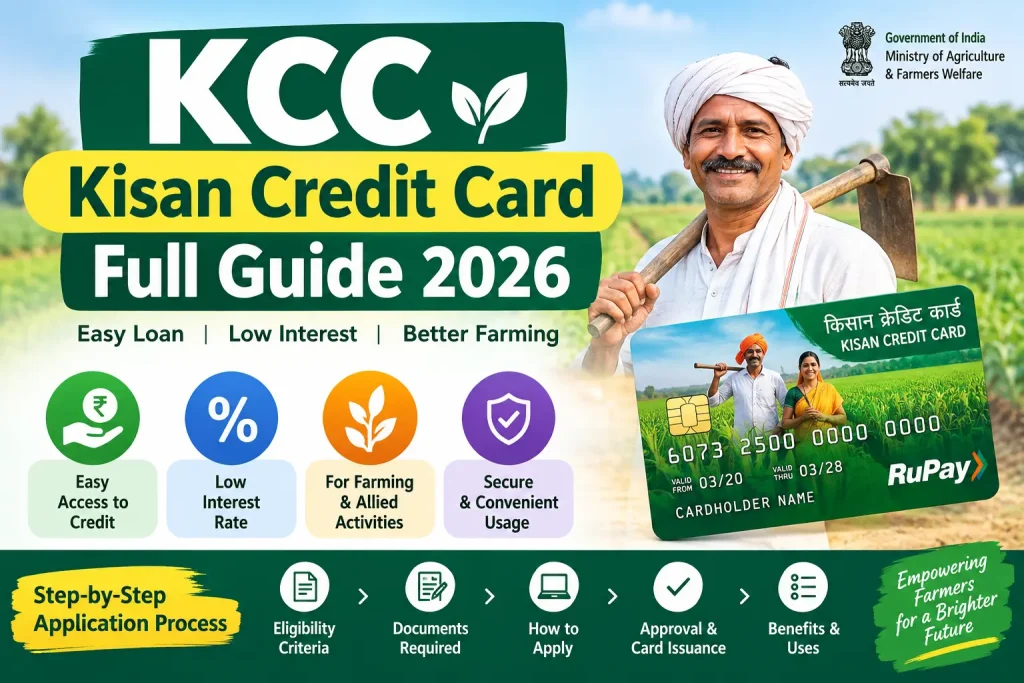 KCC – Kisan Credit Card Full Guide 2026 Kisan Credit Card KCC full guide 2026