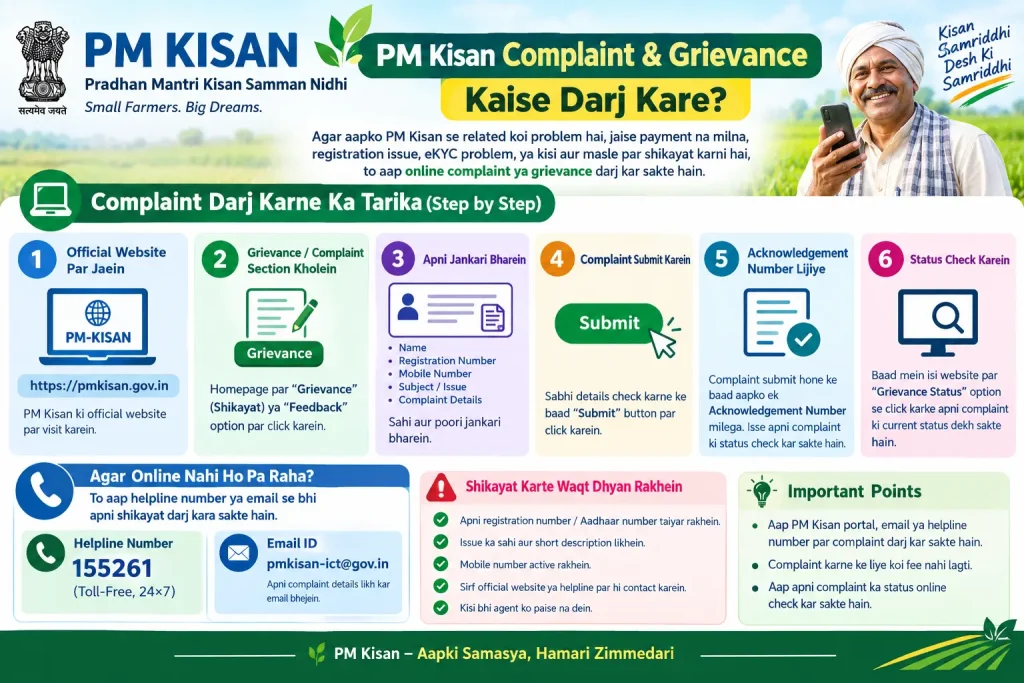 PM Kisan Complaint and Grievance Online